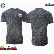 Camisa de Futebol Polónia Goleiro Equipamento Secundário Europeu 2024 Manga Curta